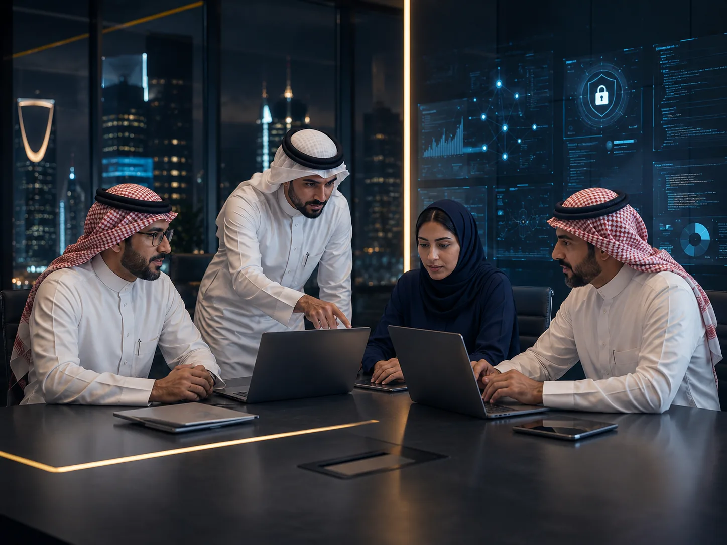 فريق فيرست كود السعودي في اجتماع تقني